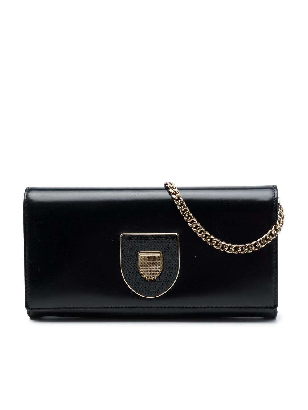 Dior Leather Sequin Ama Wallet On Chain #373599D81B